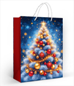 НГ Пакет бумажный ML 22х31см Праздничное сияние ИмП