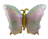 Шар фольга фигура Бабочка нежная с золотом 31" 79смВС (упак)