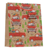 НГ Пакет крафт L 26х32см С новым годом! Весёлая машина БР