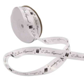 Лента атласная 20х22,85м С днем рождения! Белая ВП