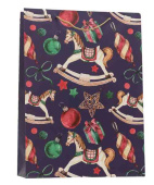 НГ Пакет бумажный XL 31х42см С новым годом! Лошадка. Синий стиль БР