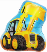 Шар фольга фигура Экскаватор Желтый 24" 61смFL (упак)