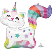 Шар фольга фигура Кошка Единорог 31" 78см An (упак) (единорог)